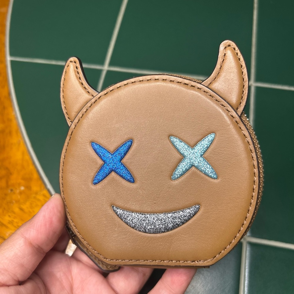 Coach Emoji Devil Face Coin Purse – Glitter Detail – RARE